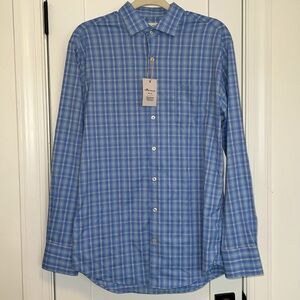 Peter Millar Summer Comfort Vessel Blue Plaid Sport shirt